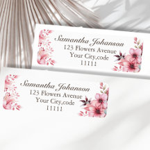 Elegant Pink Floral Garden Return Address Label