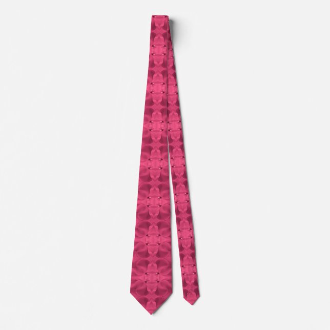 Elegant pink floral geometric pattern tie (Front)