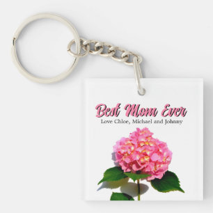 Elegant pink floral gift for mum key ring