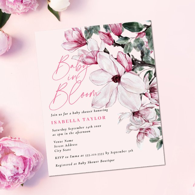 Elegant Pink Floral Girl Budget Baby Shower (Creator Uploaded)