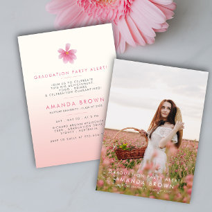 Elegant Pink Floral Graduation Party 2025 Invitation
