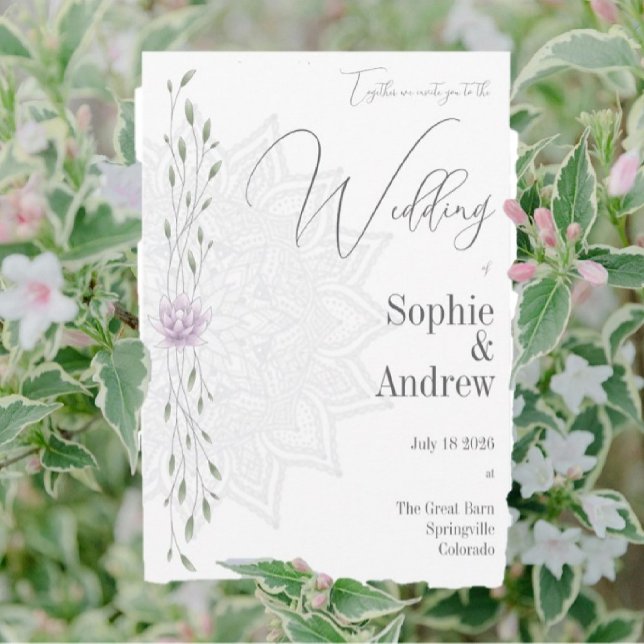 Elegant Pink Floral & Greenery Wedding Invitation (Creator Uploaded)