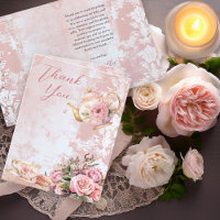Elegant Pink Floral High Tea Girl Baby Shower