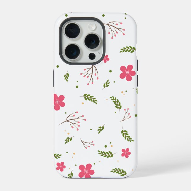 Elegant Pink Floral iPhone Case (Back)