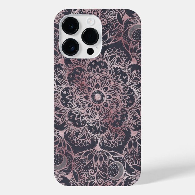 Elegant Pink Floral Mandala Design iPhone Case (Back)
