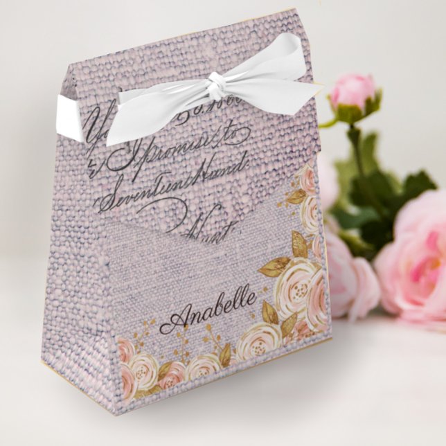 Elegant Pink Floral Paris Party Favour Box (Creator Uploaded)
