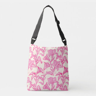 Elegant Pink Floral Pattern All-Over Print Tote