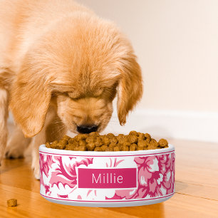 Elegant Pink Floral Pattern Chic Bowl