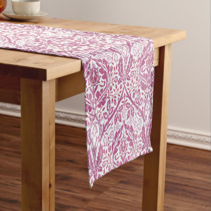 Elegant Pink Floral Pattern Short Table Runner