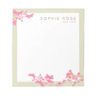 Elegant Pink Floral Personalised Notepad