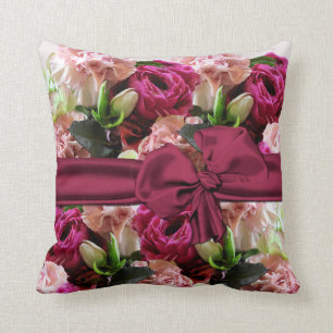 Elegant Pink Floral Pillow