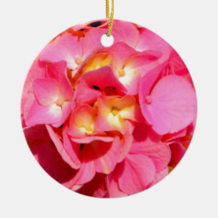 Elegant pink floral pink hydrangea  ceramic tree decoration