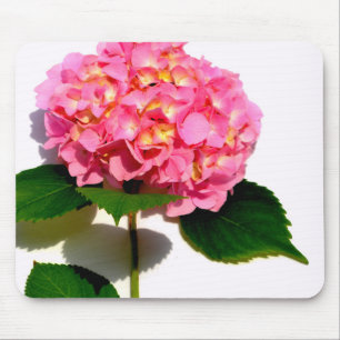 Elegant pink floral pink hydrangea mouse pad