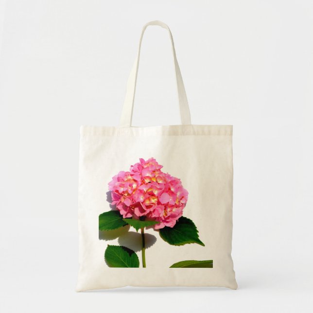 Elegant pink floral pink hydrangea  tote bag (Front)