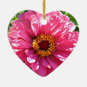 Elegant pink floral retro pink daisy  ceramic tree decoration
