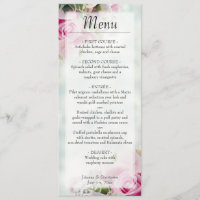 Elegant Pink Floral Roses & Peony Buds Wedding