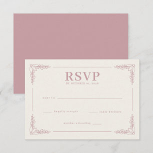 Elegant Pink Floral RSVP Card