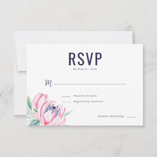 Elegant Pink Floral RSVP Card