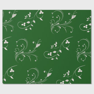 Elegant Pink Floral Swirl Wrapping Paper