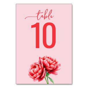 Elegant Pink Floral Table Sign Number