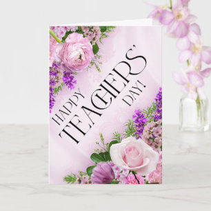 Elegant Pink Floral Teacher’s Day Card