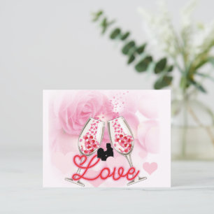 Elegant Pink Floral Valentine's Day Postcard