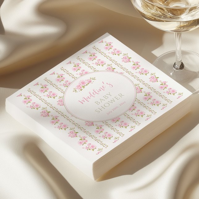 Elegant Pink Floral Vintage Napkin (Creator Uploaded)