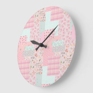 Elegant Pink Floral Wall Clock | Soft Rose Aesthet