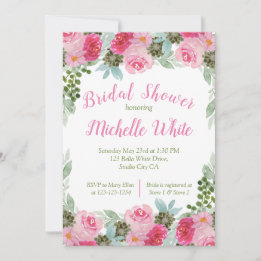 Elegant Pink Floral Watercolor Boarder