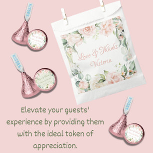 Elegant Pink Floral Wedding Bridal Shower Favour Bag