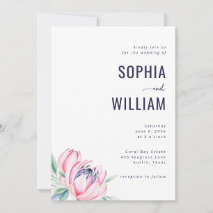 Elegant Pink Floral Wedding Invitation