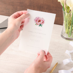 Elegant Pink Floral Wedding Invitation