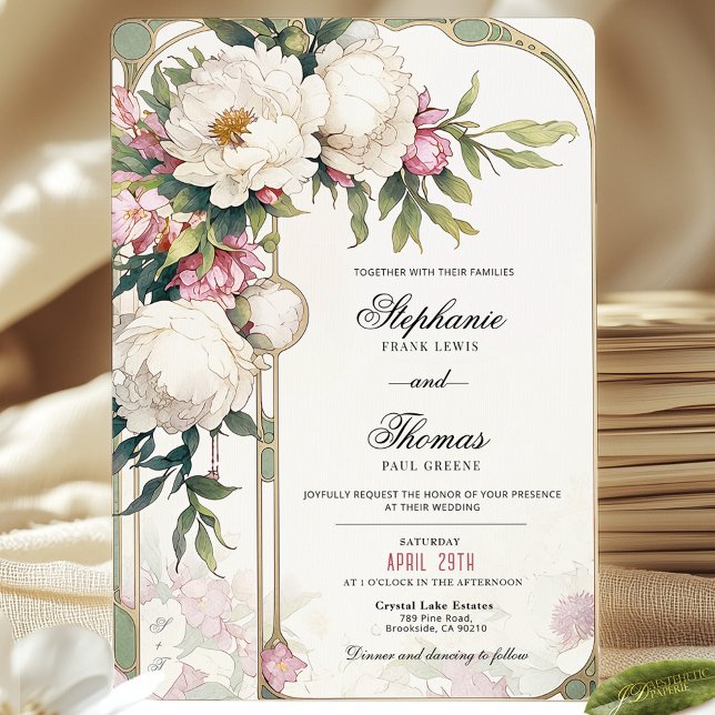 Elegant Pink Floral Wedding Invitation  (Creator Uploaded)