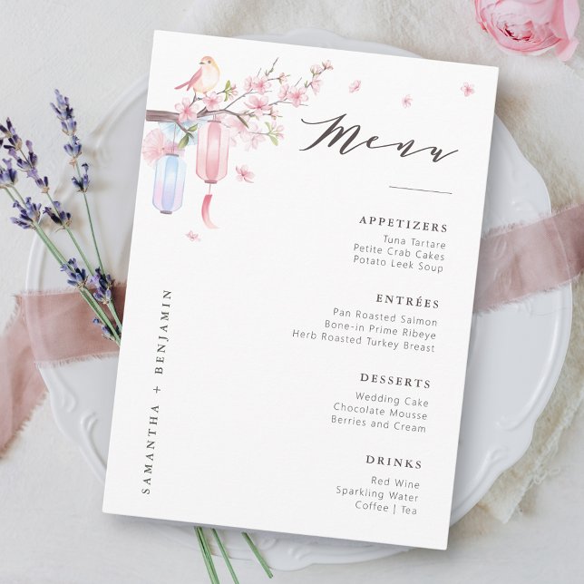 Elegant Pink Floral Wedding Menu (Creator Uploaded)