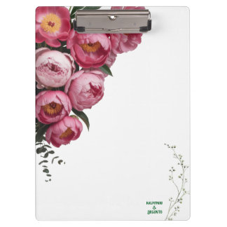 Elegant Pink Floral Wedding Welcome Sign Clipboard