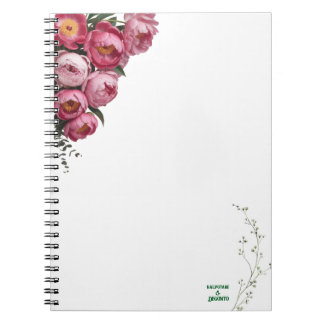 Elegant Pink Floral Wedding Welcome Sign Notebook