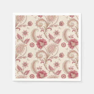 Elegant Pink Floral Whimsical Napkin