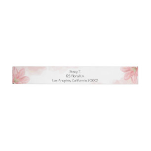 Elegant Pink Floral Wrap Around Label