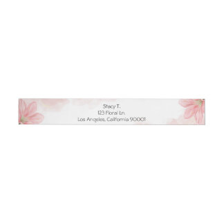 Elegant Pink Floral  Wrap Around Label