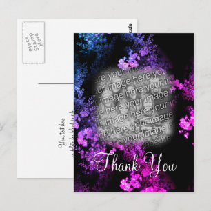 Elegant Pink Floral Your Photo Thank You Postcard