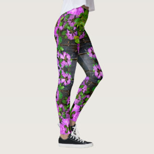 Elegant pink florals pink azaleas pink flowers leggings