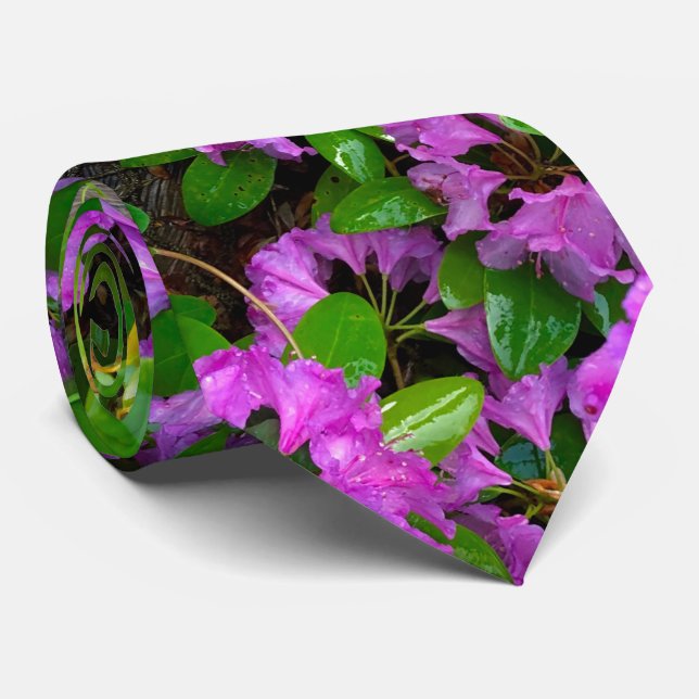 Elegant pink florals pink azaleas pink flowers tie (Rolled)