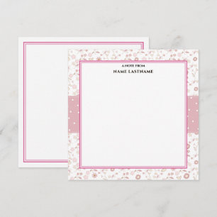 Elegant Pink Flower Cute Greeting Card Thank You