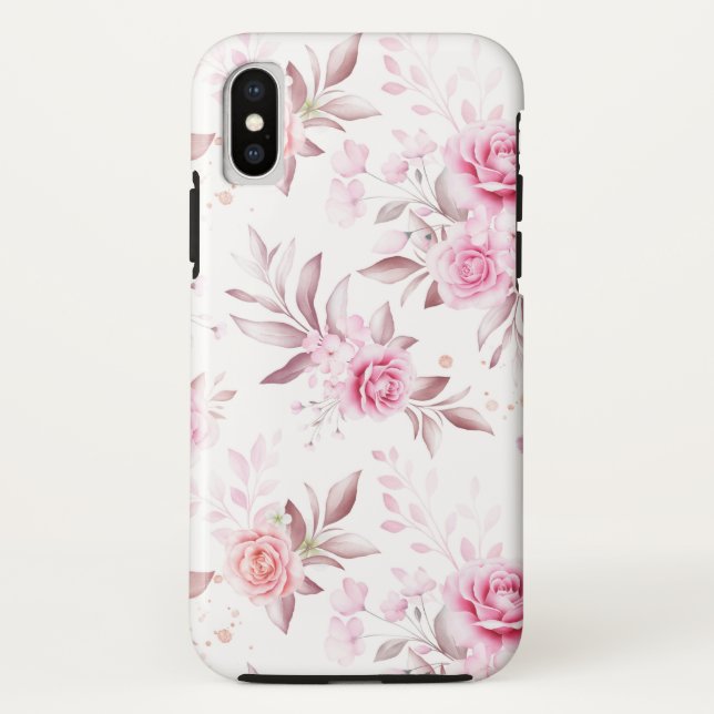 Elegant Pink Flower Design Case-Mate iPhone Case (Back)