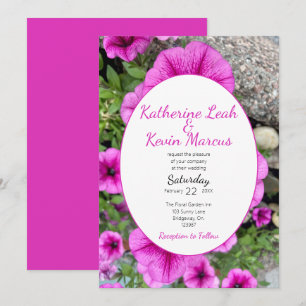Elegant Pink Flower Floral Invitation