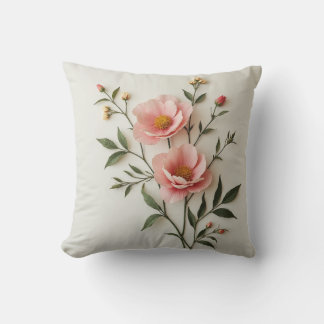 Elegant Pink Flower Pillow