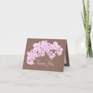Elegant Pink Flowers Chic Bouquet Thank You Card