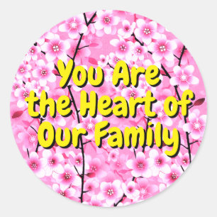 Elegant Pink Flowers Floral Family Stickers