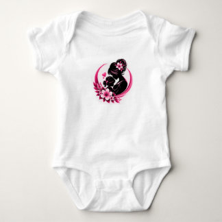 Elegant Pink Flowers Motherhood Love Women  Baby Bodysuit