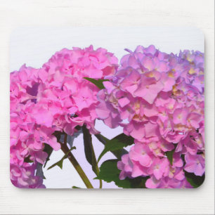 Elegant pink flowers pink hydraeas mouse pad